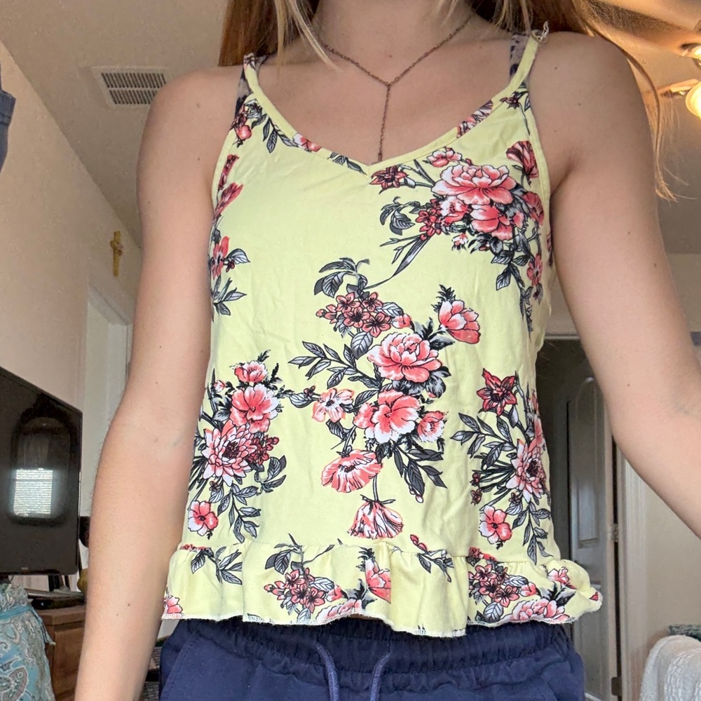 Derek Heart Floral Camisole in Yellow and Pink